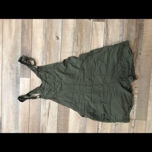 American Eagle olive green overalls, size small